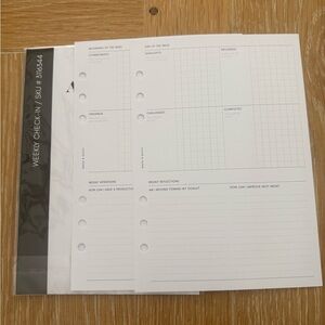 Cloth & Paper Weekly Check-In Planner Inserts A5